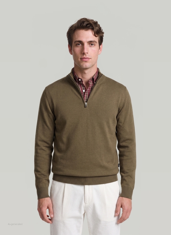 Pullover Stehkragen 1/1 Arm Fresh Herbs Frontansicht