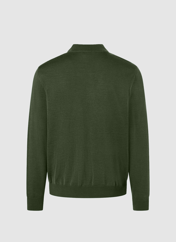 Pullover Stehkragen 1/1 Arm Moos Garden Frontansicht