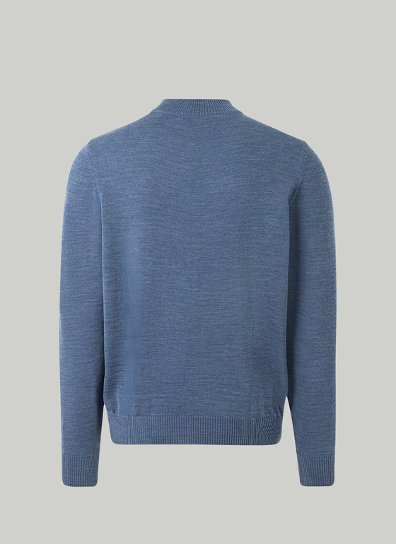 Pullover Stehkragen 1/1 Arm Nimes Blue Frontansicht