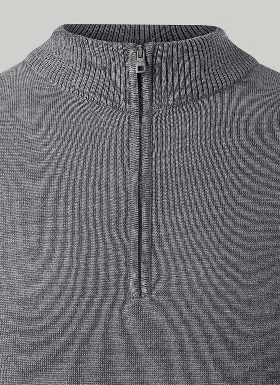 Pullover Stehkragen 1/1 Arm Shark Skin Frontansicht