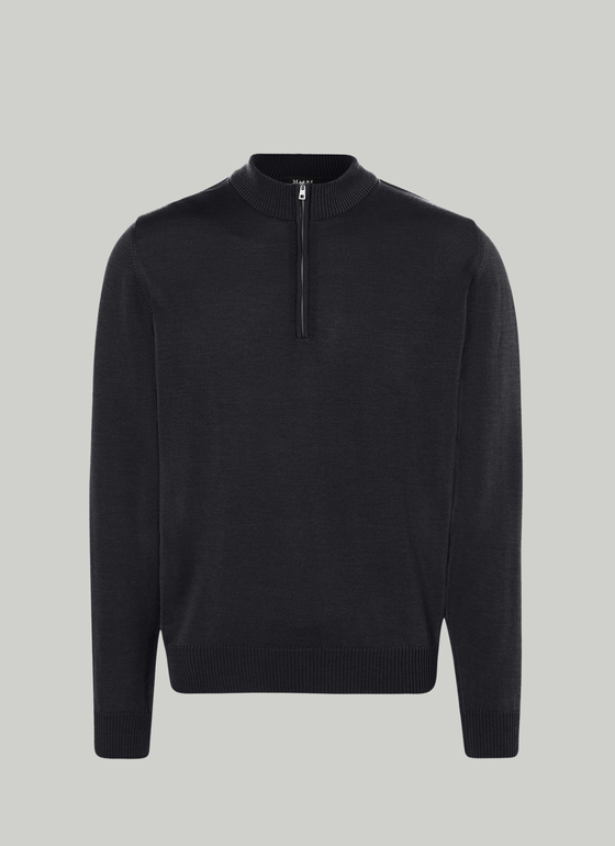 Pullover Stehkragen 1/1 Arm Black Frontansicht