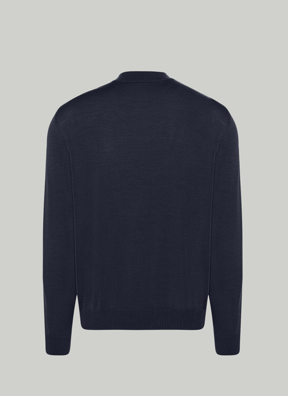 Pullover Troyer 1/1 Arm Navy Frontansicht