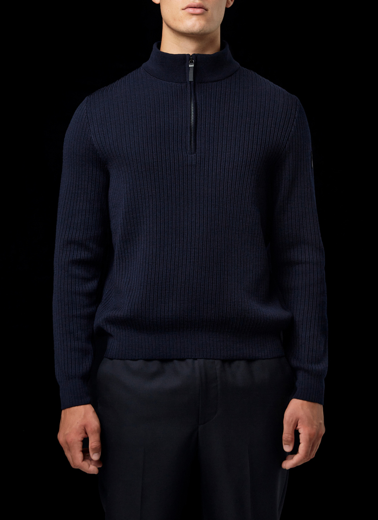 Pullover Stehkragen 1/1 Arm, Navy Frontansicht