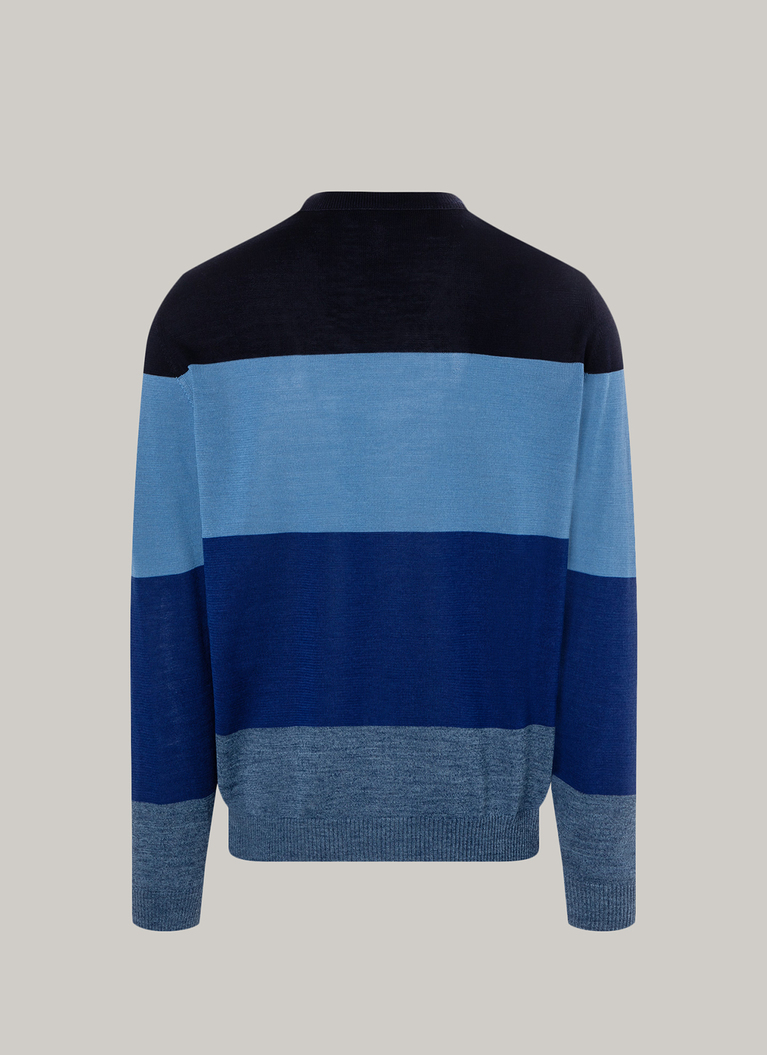 Pullover Rundhals 1/1 Arm, Denim Rückansicht