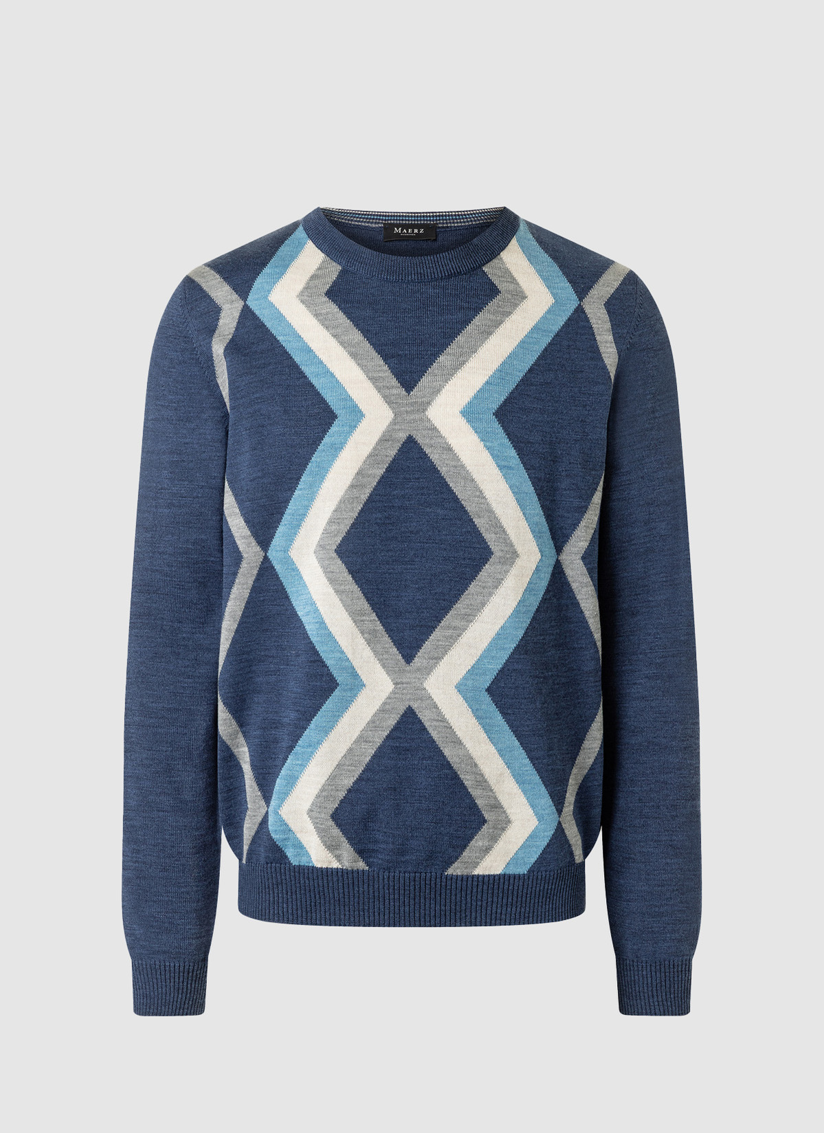 Pullover Rundhals 1/1 Arm, Deep Sea Frontansicht