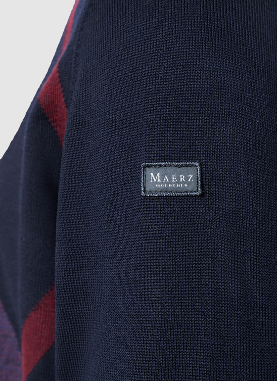 Pullover Rundhals 1/1 Arm Navy Frontansicht