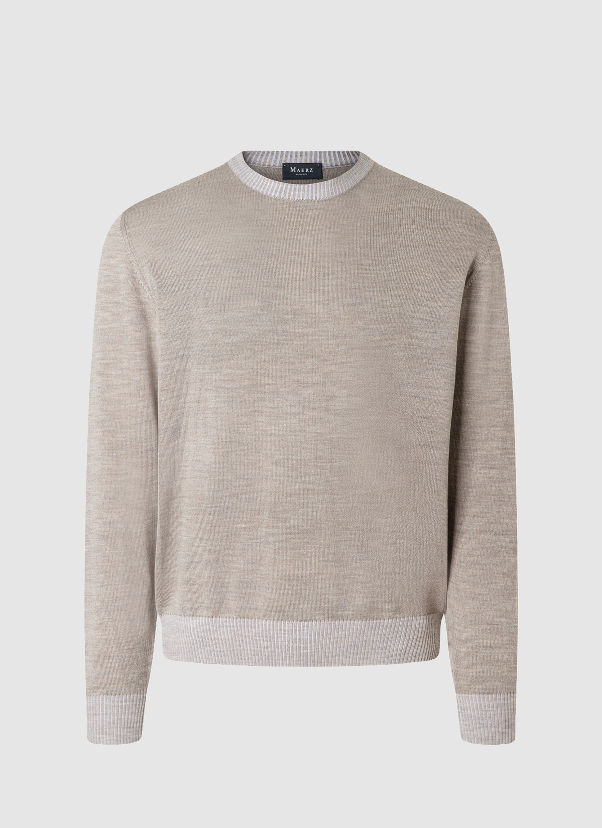 Pullover Rundhals 1/1 Arm, Iced Latte Frontansicht