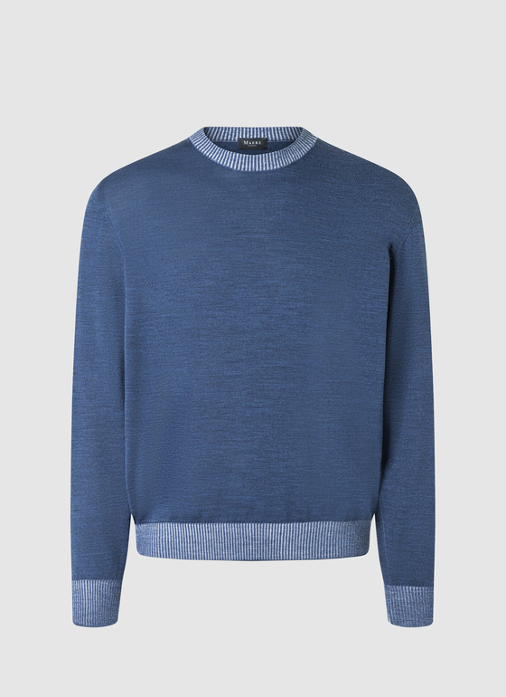 Pullover Rundhals 1/1 Arm Deep Sea Frontansicht