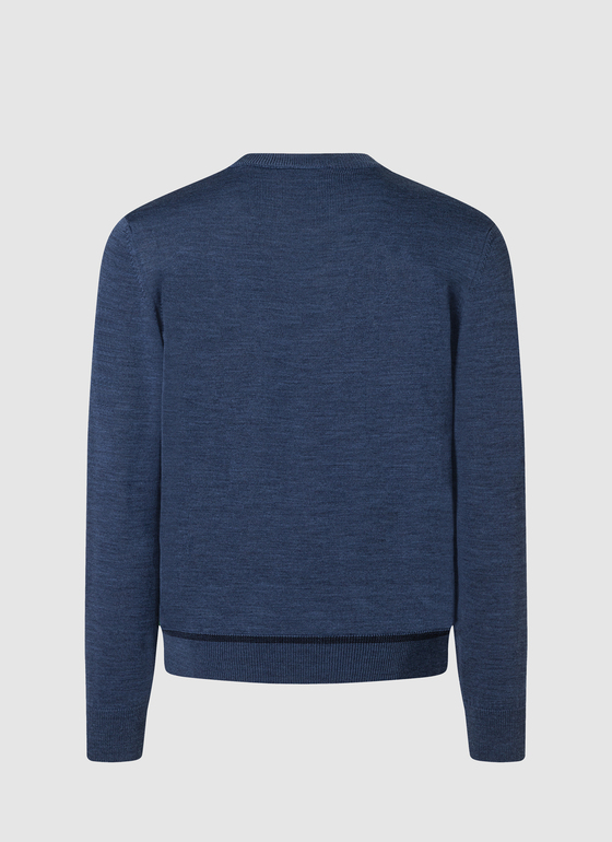 Pullover Rundhals 1/1 Arm Deep Sea Frontansicht