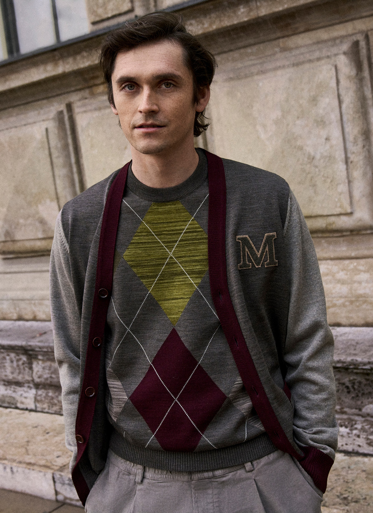 Pullover Stehkragen Zip 1/1 Arm, Brownie Frontansicht