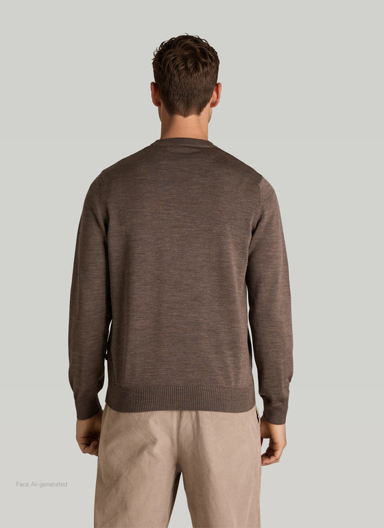 Pullover Stehkragen Zip 1/1 Arm Brownie Frontansicht