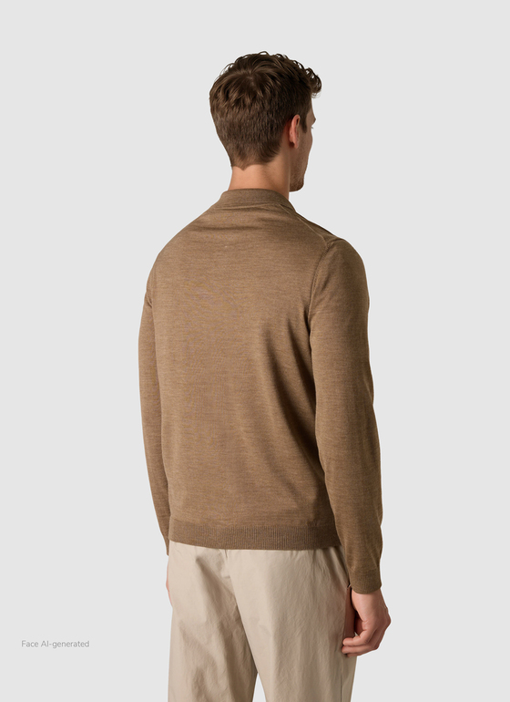 Strick Overshirt Nougat Frontansicht
