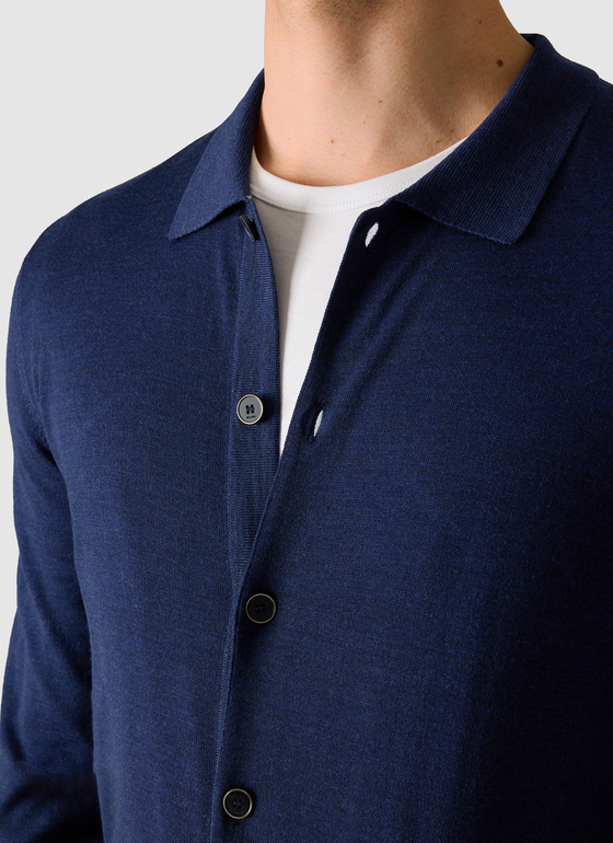 Strick Overshirt Dawn Blue Frontansicht