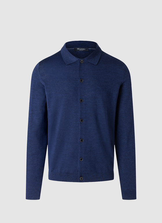 Strick Overshirt Dawn Blue Frontansicht