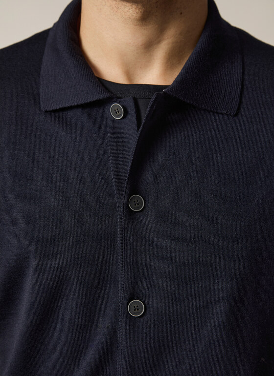 Strick Overshirt Navy Frontansicht