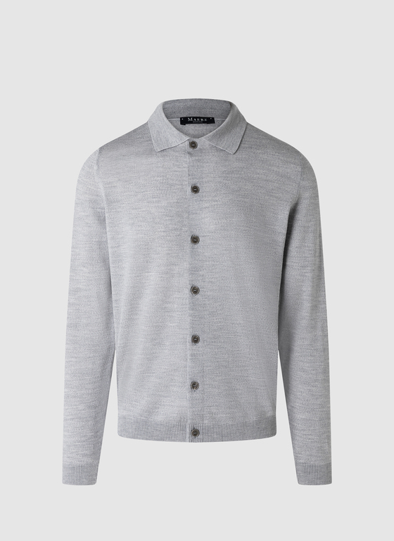 Strick Overshirt Clear Silver Frontansicht