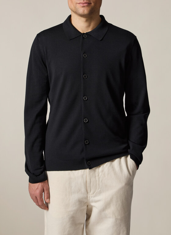 Strick Overshirt Black Frontansicht