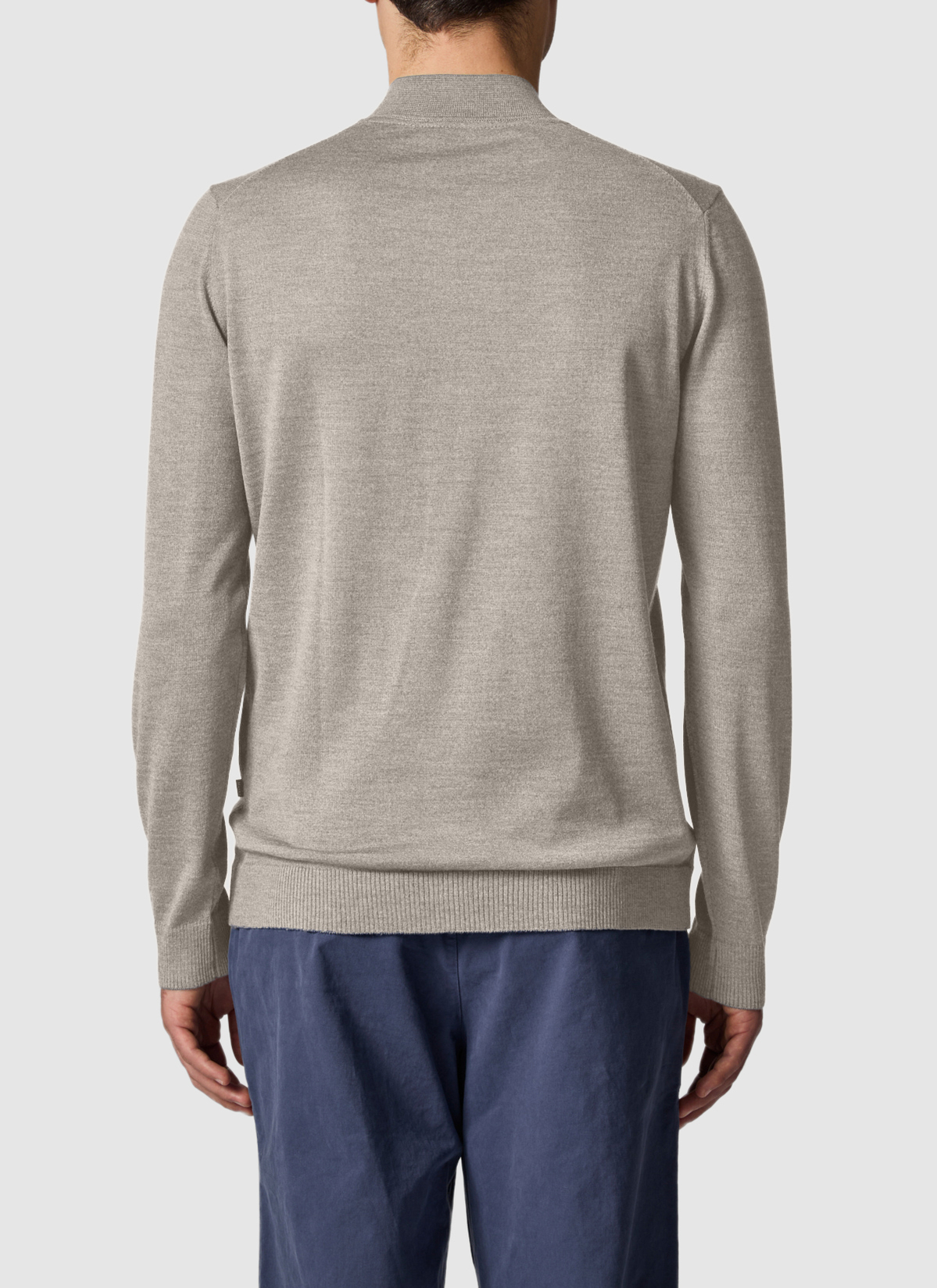 Strickjacke Zip 1/1 Arm, Iced Latte Rückansicht