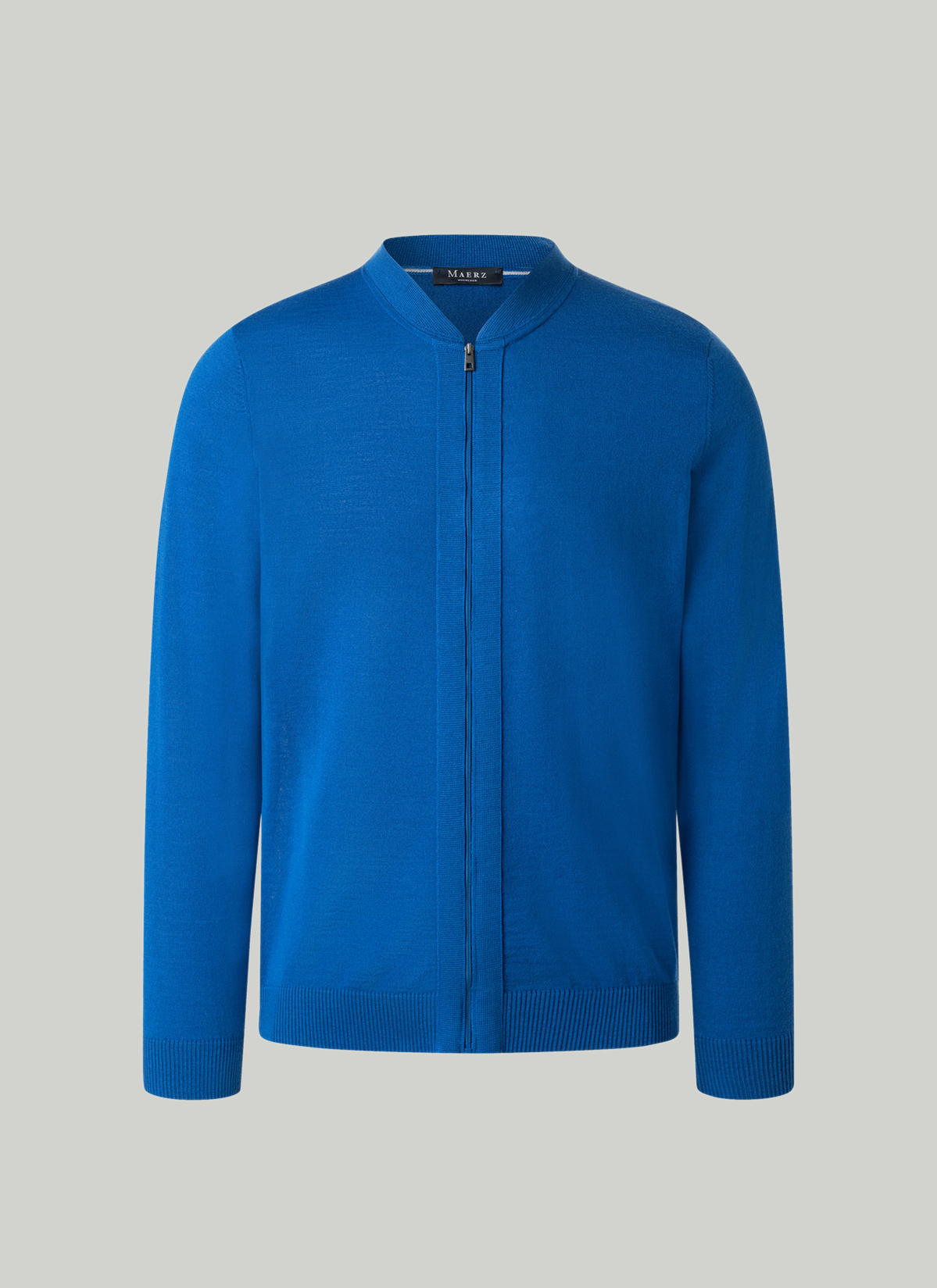 Strickjacke Zip 1/1 Arm, Medium Blue 