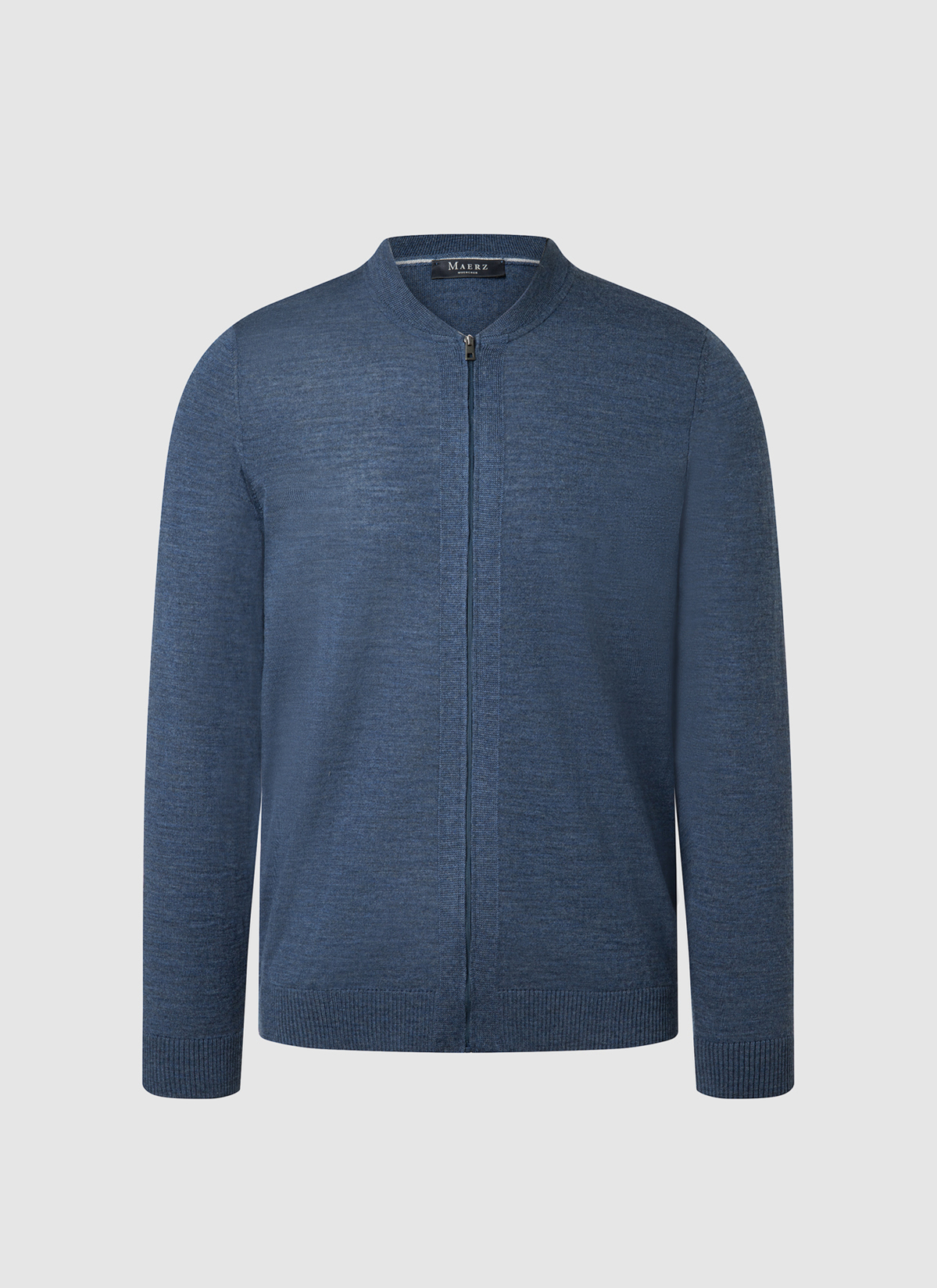 Strickjacke Zip 1/1 Arm, Nimes Blue 