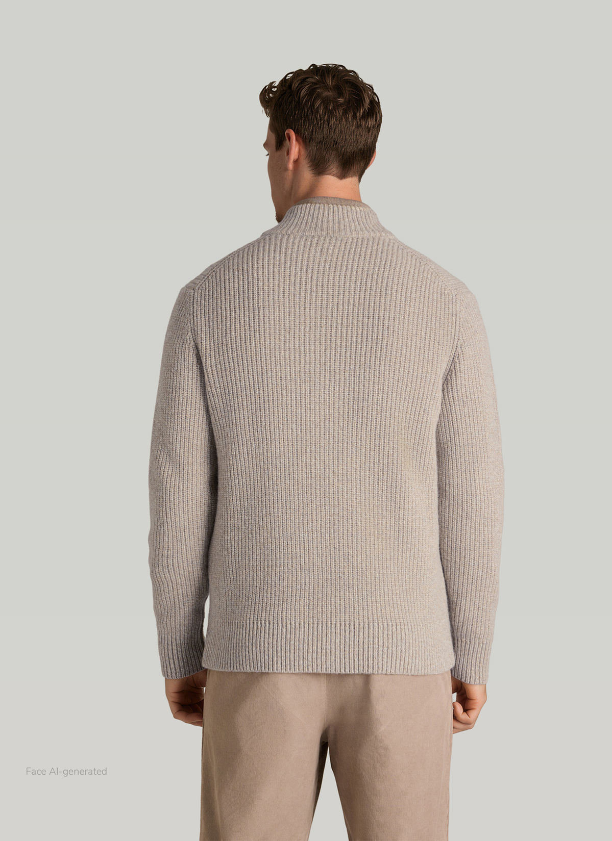 Strick Cardigan 1/1 Arm, Iced Latte Rückansicht