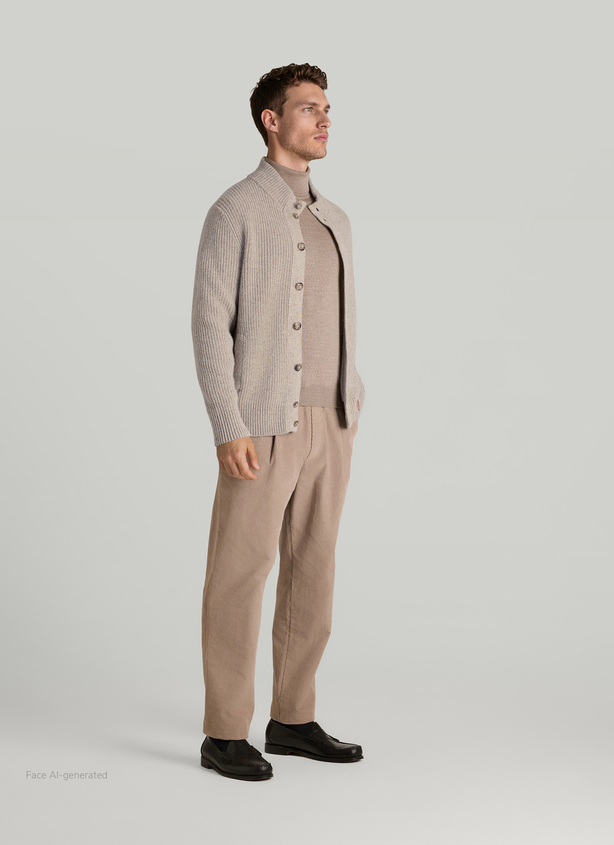 Strick Cardigan 1/1 Arm, Iced Latte Detailansicht 2