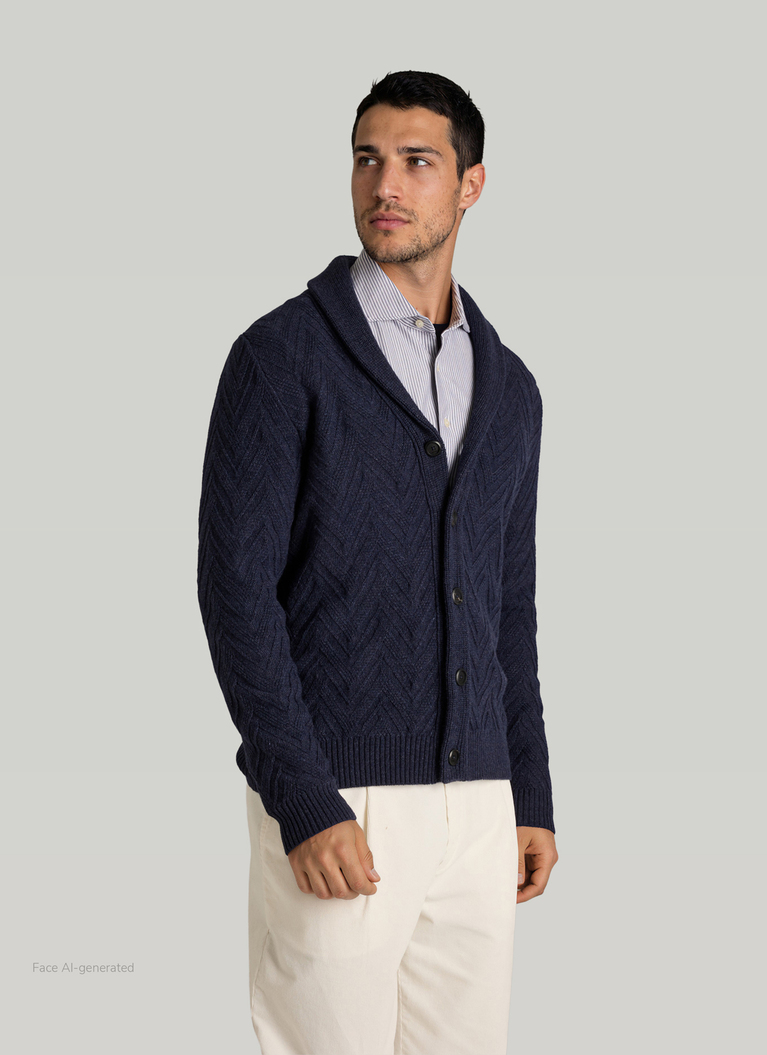 Strick CardiganMidnight Blue Frontansicht