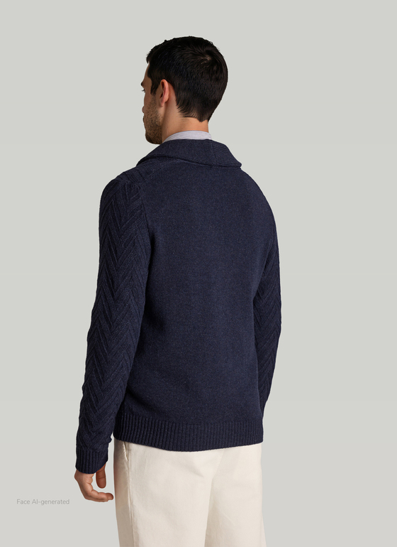 Strick Blazer Midnight Blue Frontansicht