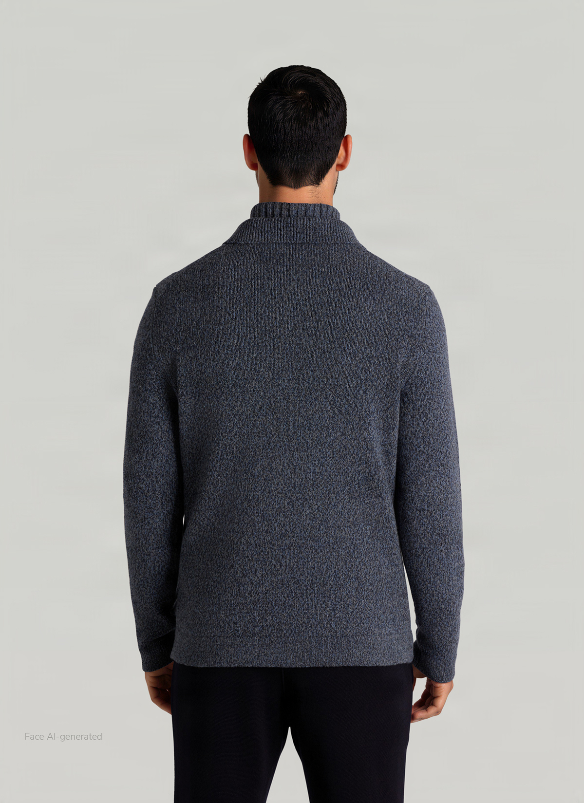 Strickjacke Knopf 1/1 Arm, Nimes Blue Rückansicht