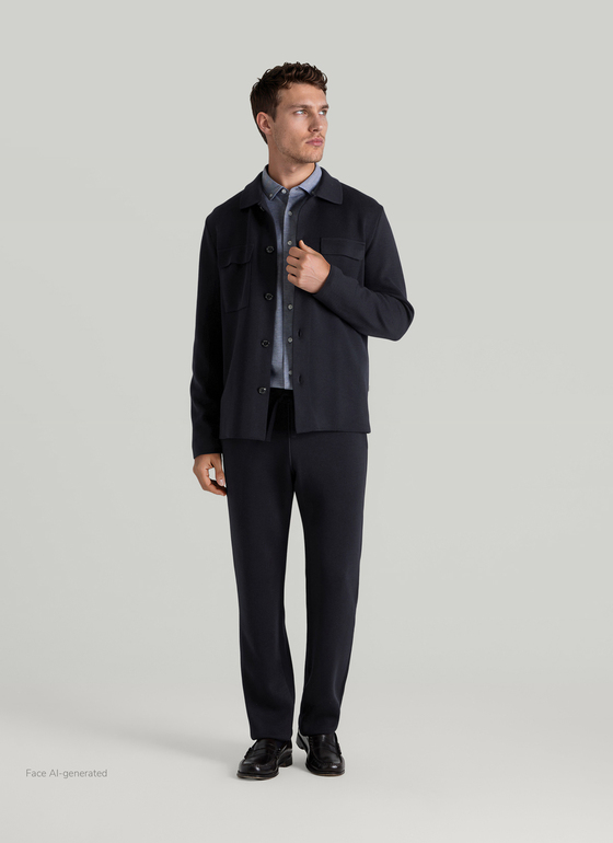 Strick Cardigan 1/1 Arm Navy Frontansicht