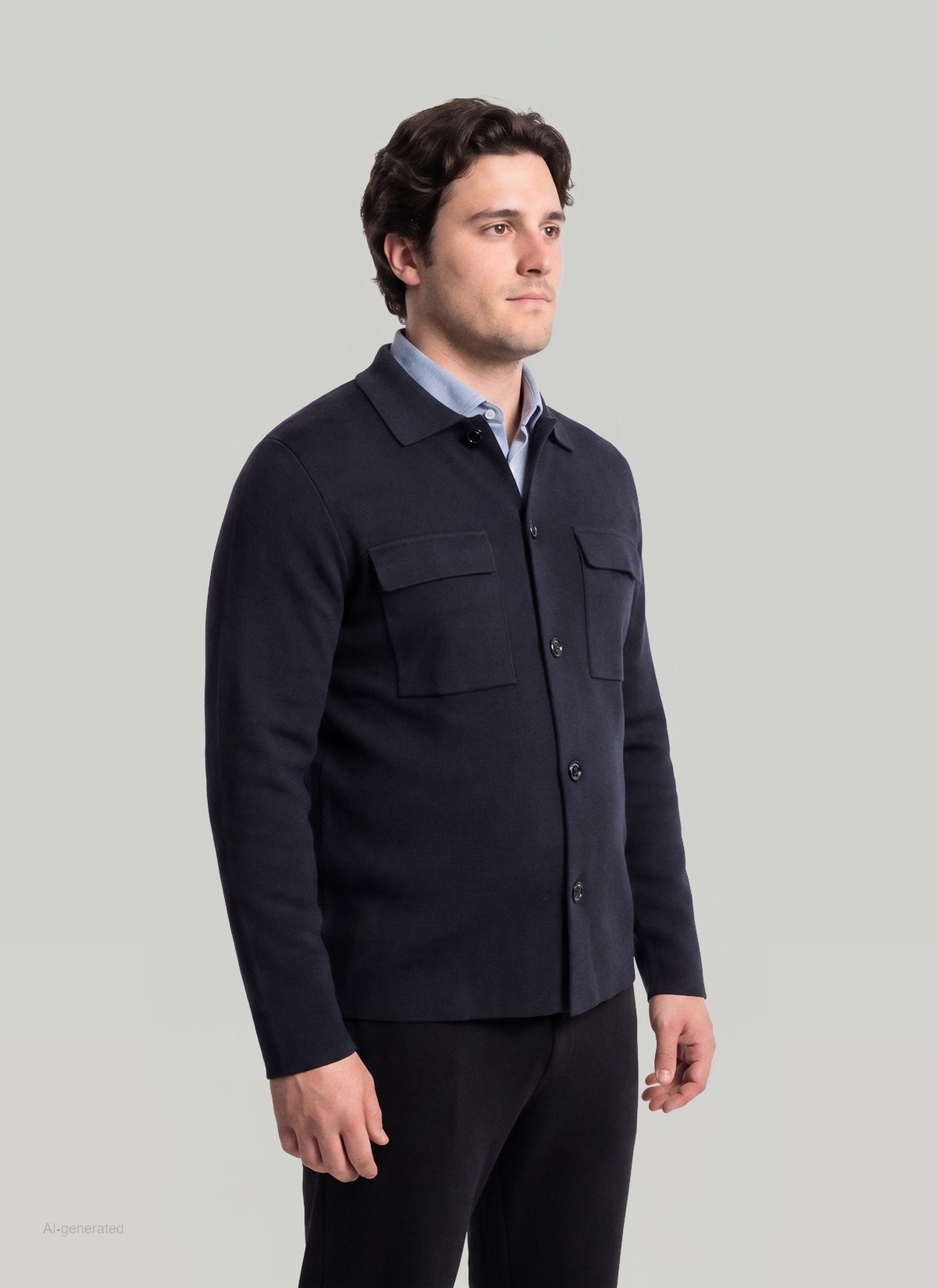 Strickjacke 1/1 Arm, Navy Frontansicht