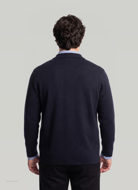 Strickjacke 1/1 Arm Navy Frontansicht