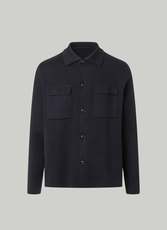 Strickjacke 1/1 Arm Navy Frontansicht