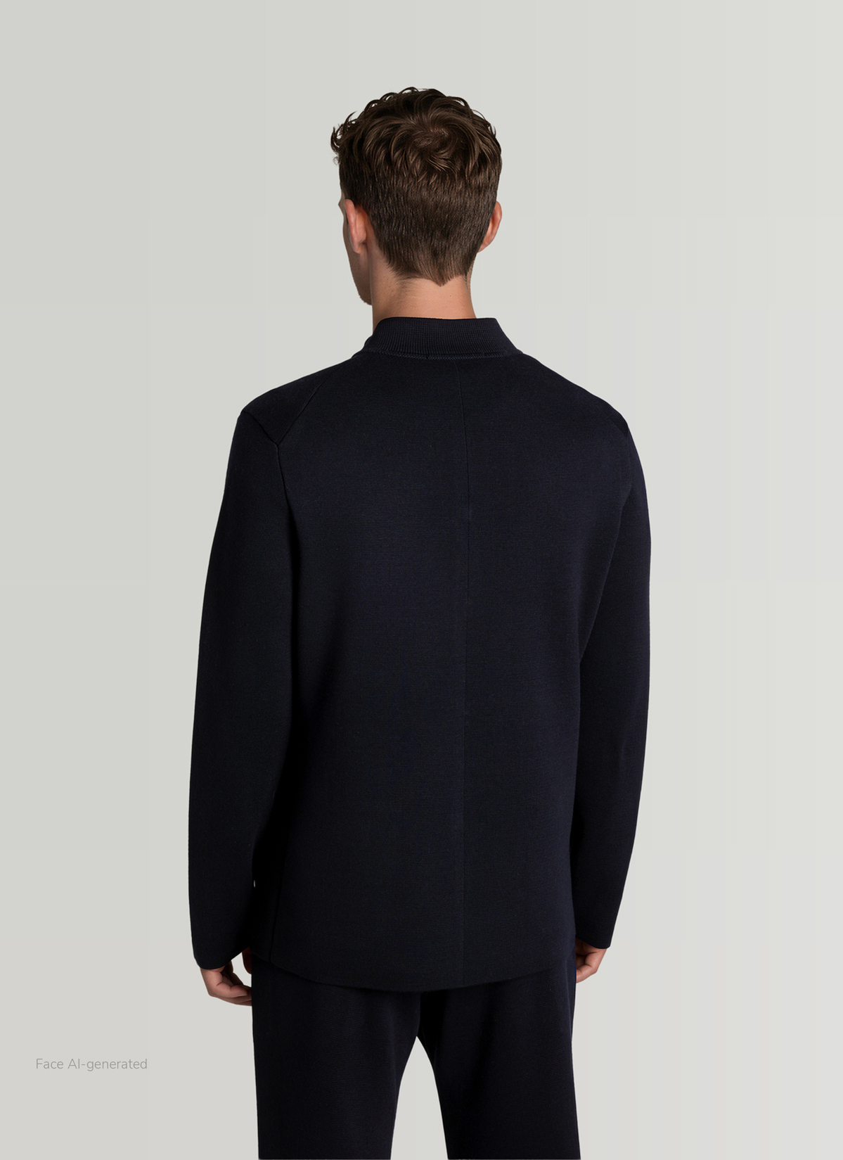 Strick Blazer, Navy Rückansicht
