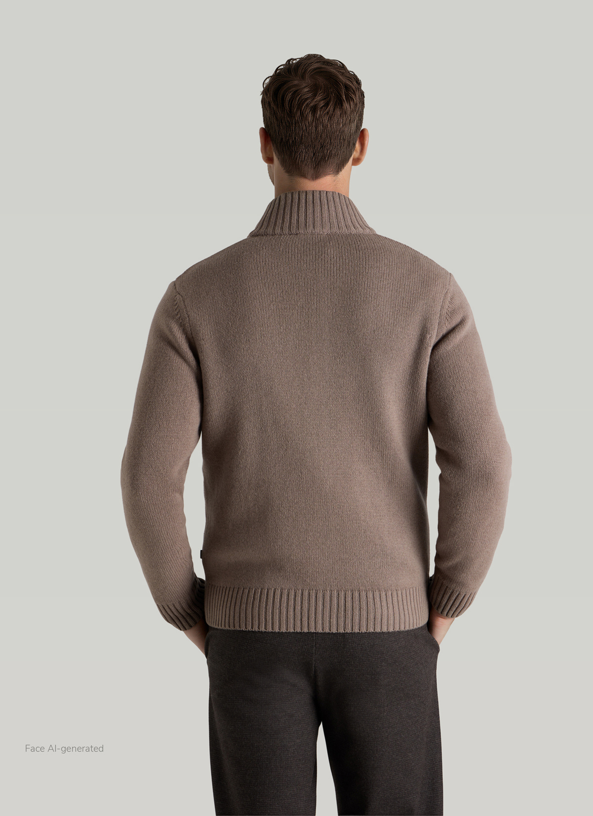 Strickjacke Knopf 1/1 Arm, Cedar Wood Rückansicht