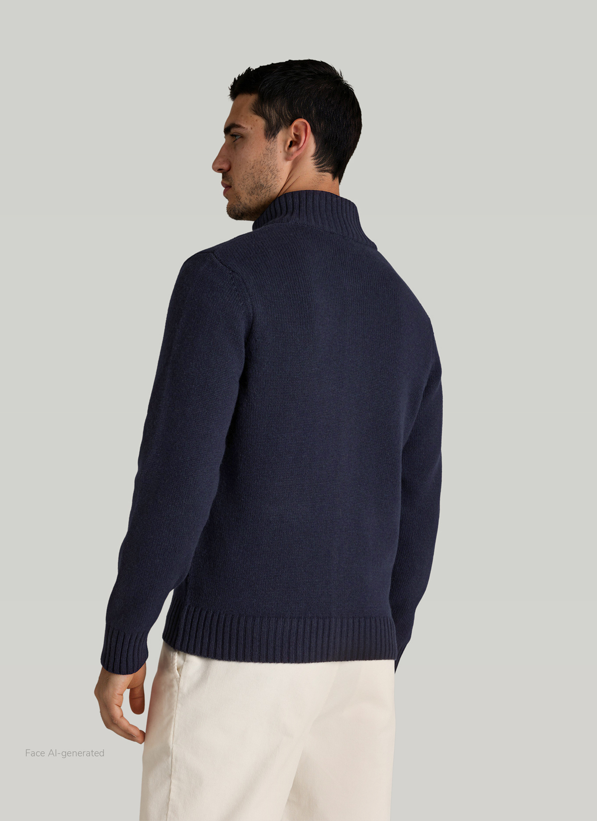 Strickjacke Knopf 1/1 Arm, Navy Rückansicht