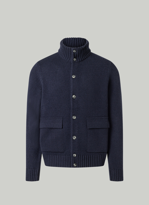 Strickjacke Knopf 1/1 Arm, Navy 