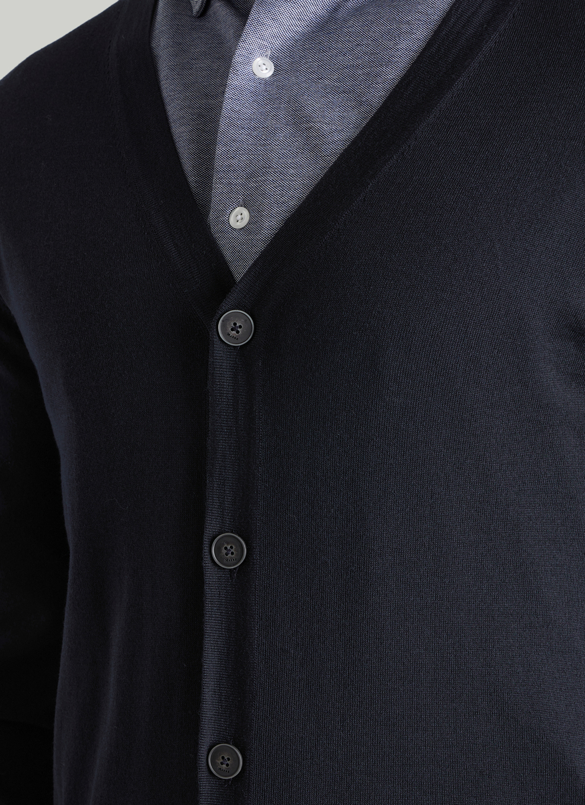 Strick Cardigan 1/1 Arm, Navy Detailansicht 2