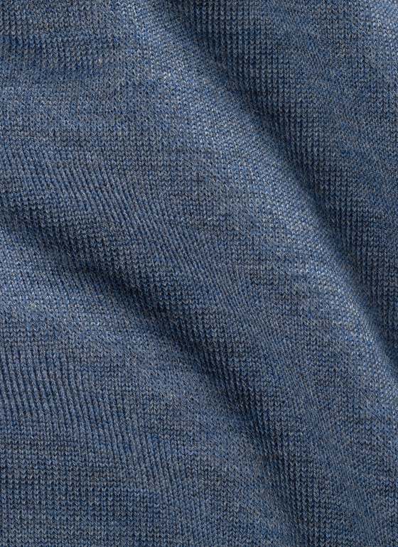 Strickjacke Zip 1/1 Arm Nimes Blue Frontansicht