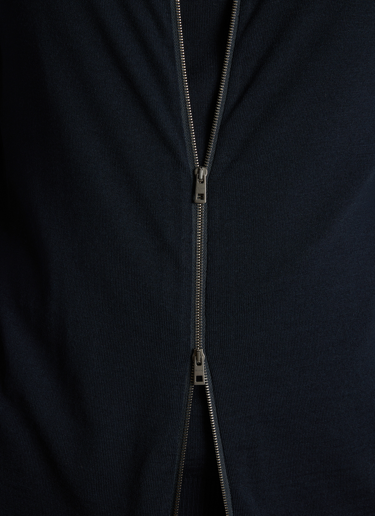 Strickjacke Zip 1/1 Arm, Navy Detailansicht 1