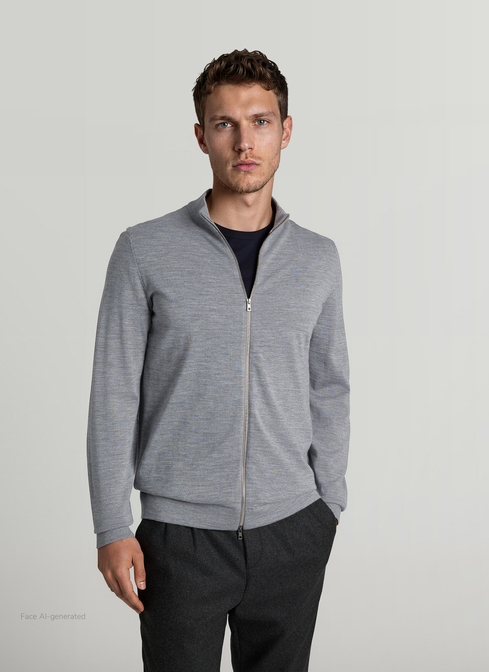 Strickjacke Zip 1/1 Arm width=
