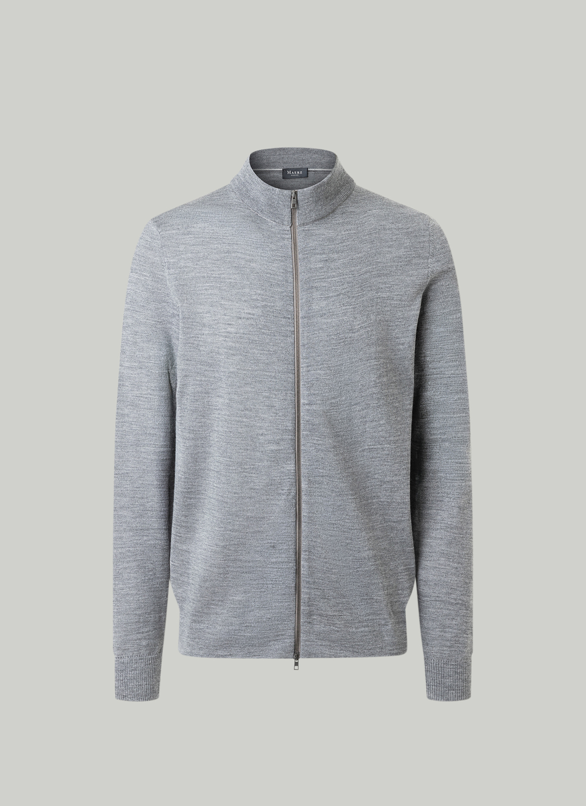 Strickjacke Zip 1/1 Arm, Shark Skin