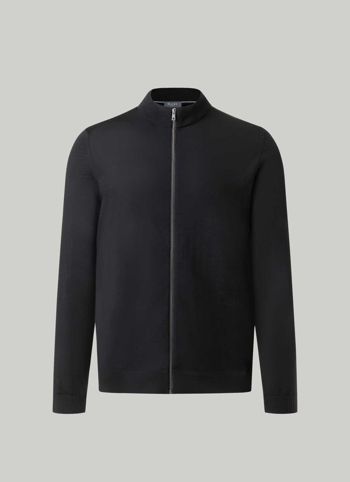 Strickjacke Zip 1/1 Arm, Black