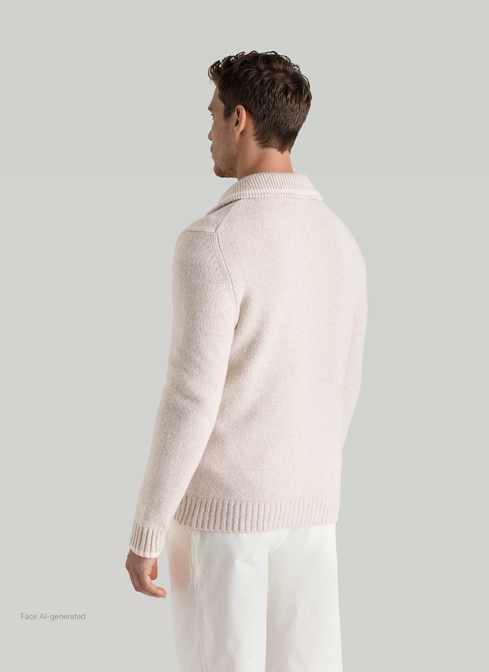 Strickjacke Zip 1/1 Arm, Autumn Stone Rückansicht