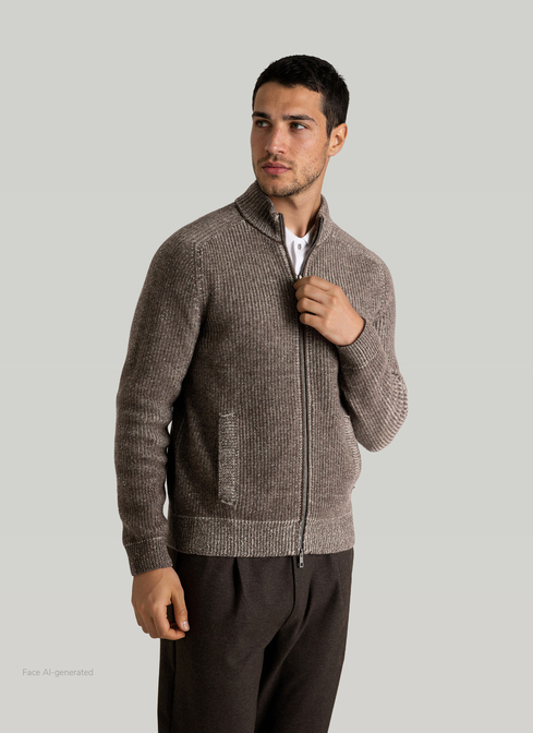 Strickjacke Zip 1/1 Arm width=