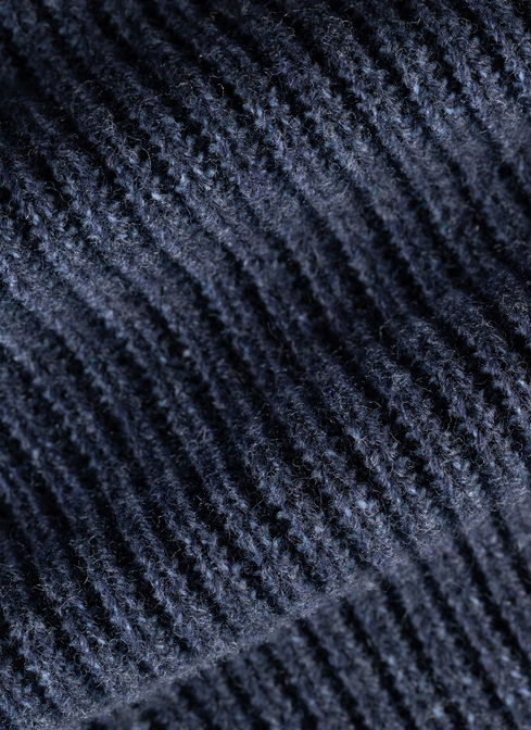 Strickjacke Zip 1/1 Arm, Midnight Blue