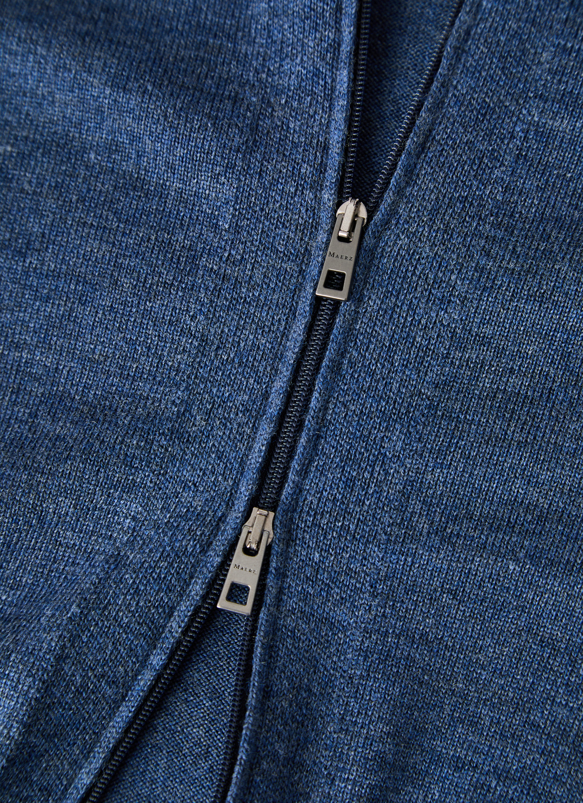 Strickjacke Zip 1/1 Arm, Nimes Blue 