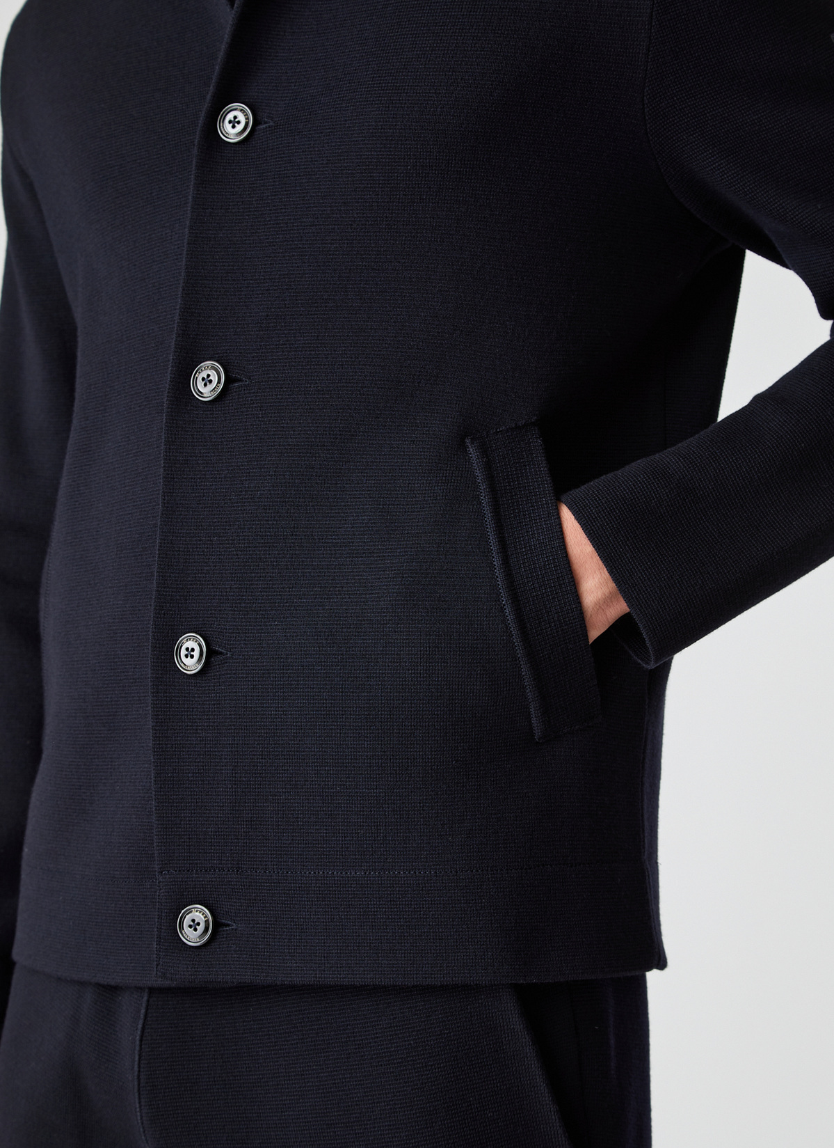 Strickjacke Knopf 1/1 Arm, Navy Detailansicht 2
