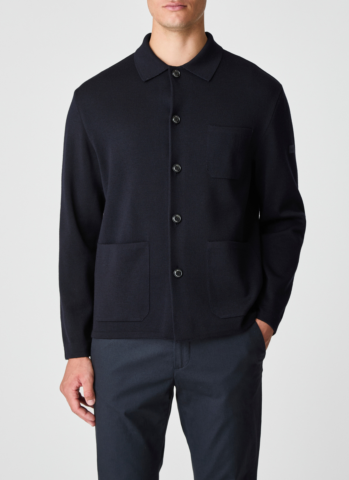 Strickjacke Knopf 1/1 Arm, Navy Detailansicht 1