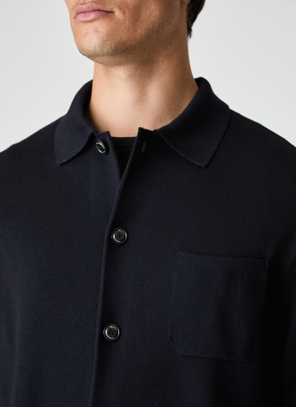 Strickjacke Knopf 1/1 Arm, Navy Detailansicht 2